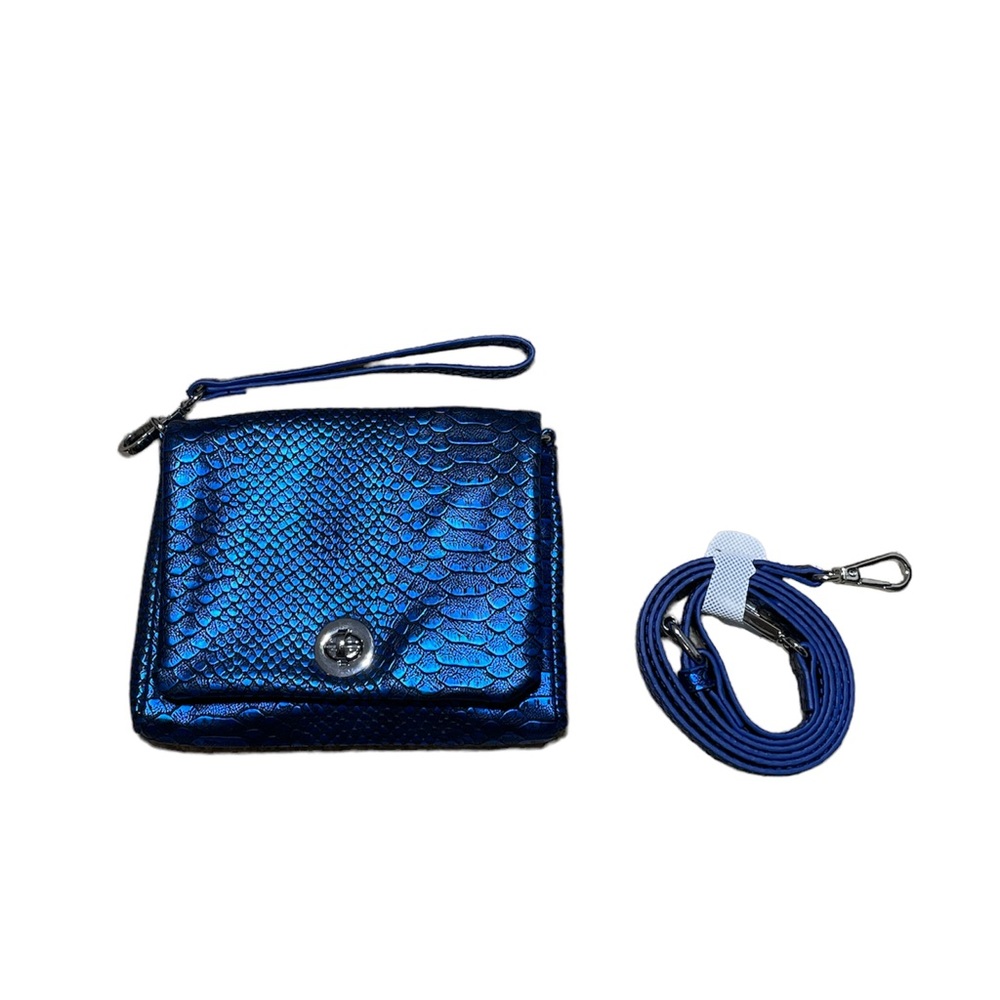 NWOT Charming Charlie blue wristlet crossbody bag